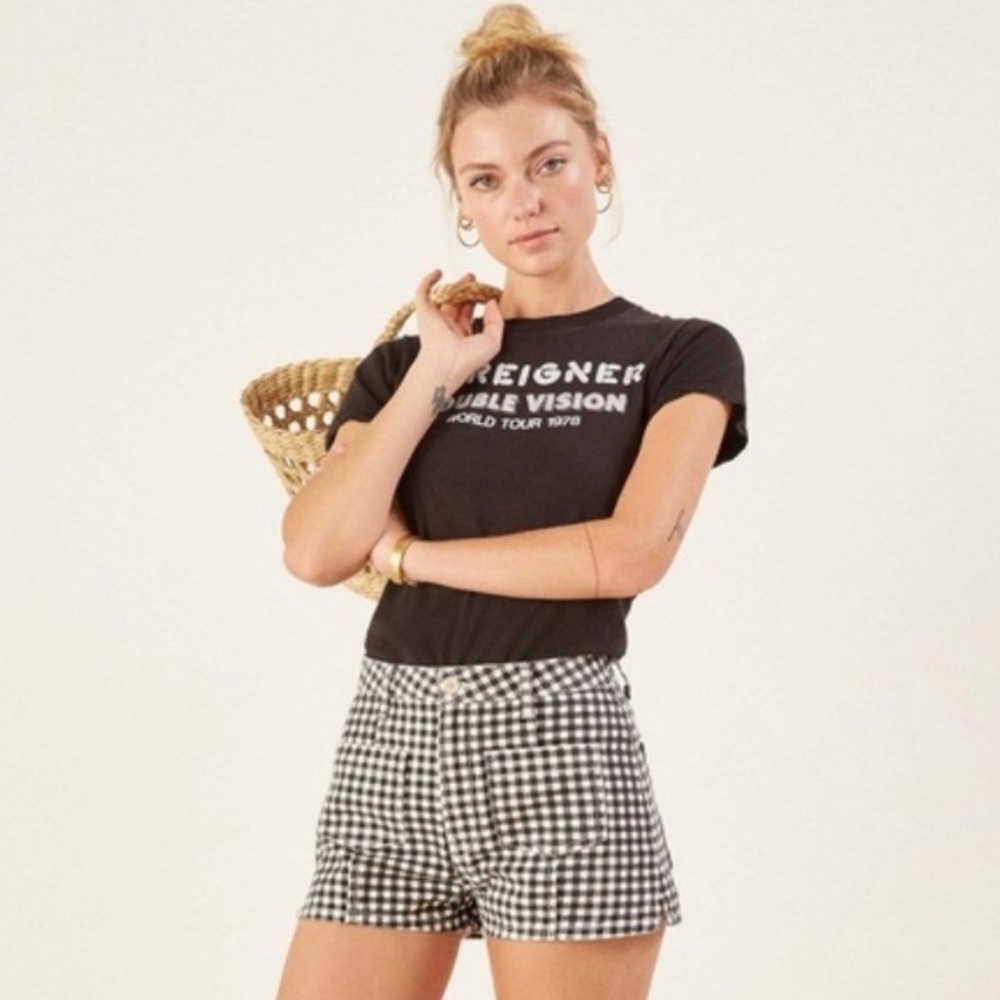 Reformation checkered Mindy Shorts